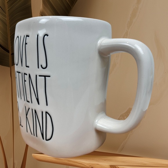 Rae Dunn “Love is Patient & Kind” cream coffee mug, NEW, Collectible cup - Picture 2 of 7